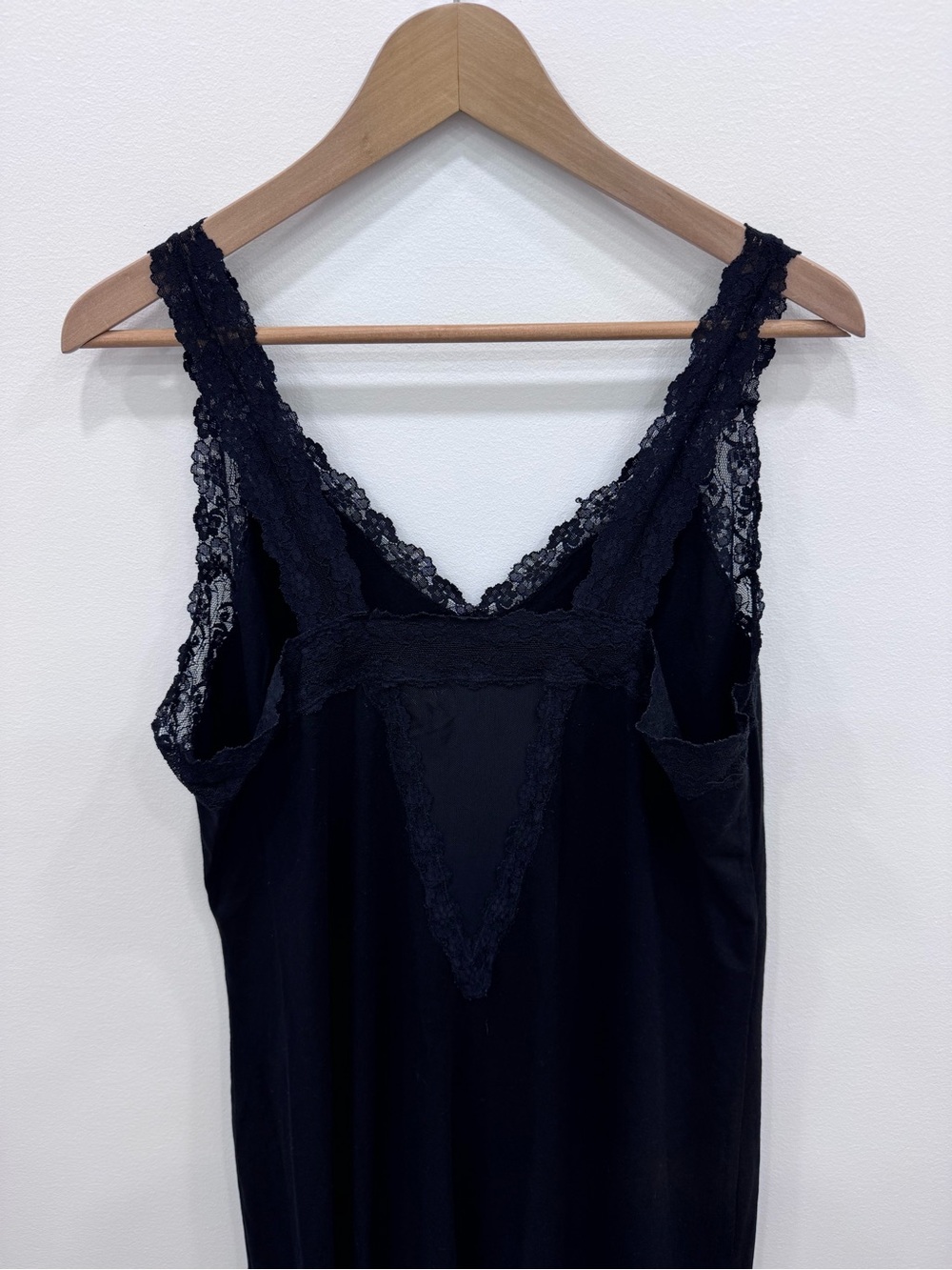 Peruvian Connection Black Nightgown with Lace and Sheer Back Detail Women's XL - Picture 8 of 9
